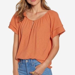 Texture & Thread Tiered-Sleeve Top
